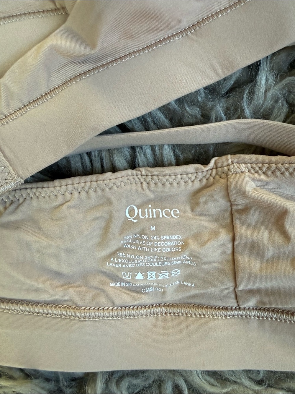 New Quince Second Skin Crossover Bralette Set Tan Sand 2-Pack Women’s Medium - Picture 4 of 4